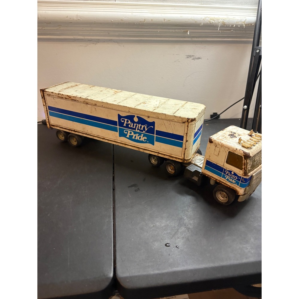 Vintage ERTL Pressed Steel Semi Truck Trailer Pantry Pride Grocery Store 19 inch